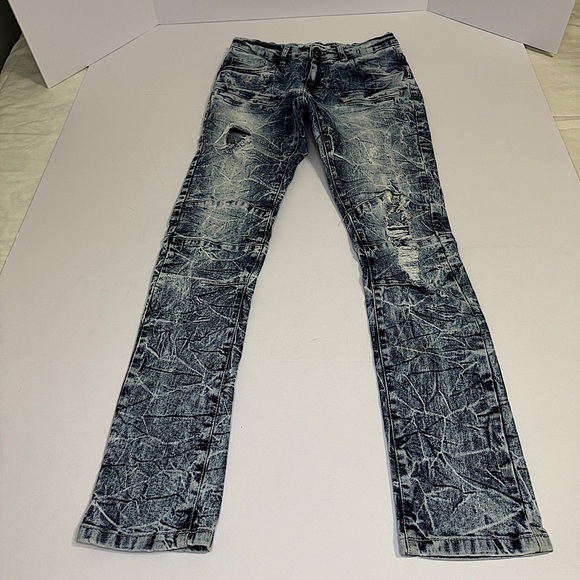 Evolution In Design Jeans Mens 30 Dark Blue Denim Acid Wash Men YTK 90’s - Picture 1 of 13